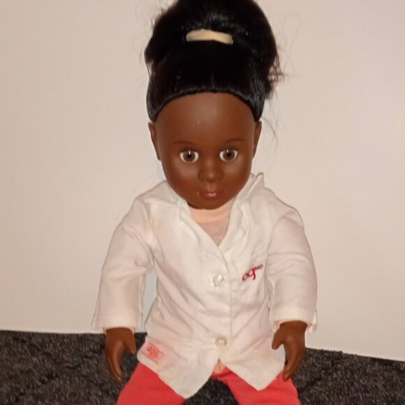 BATTAT AFRICAN AMERICAN OUR GENERATION 18" DOCTOR MEAGAN DOLL WITH BROWN EYES - Picture 1 of 6